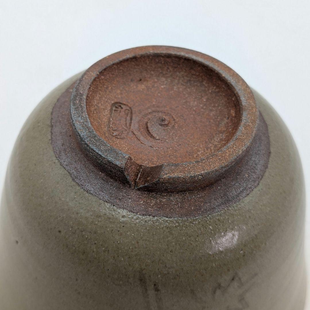 森香州？ 虫明焼 茶盌 抹茶碗 抹茶茶碗 茶道具 茶器 食器 在銘 鉄絵 切高台