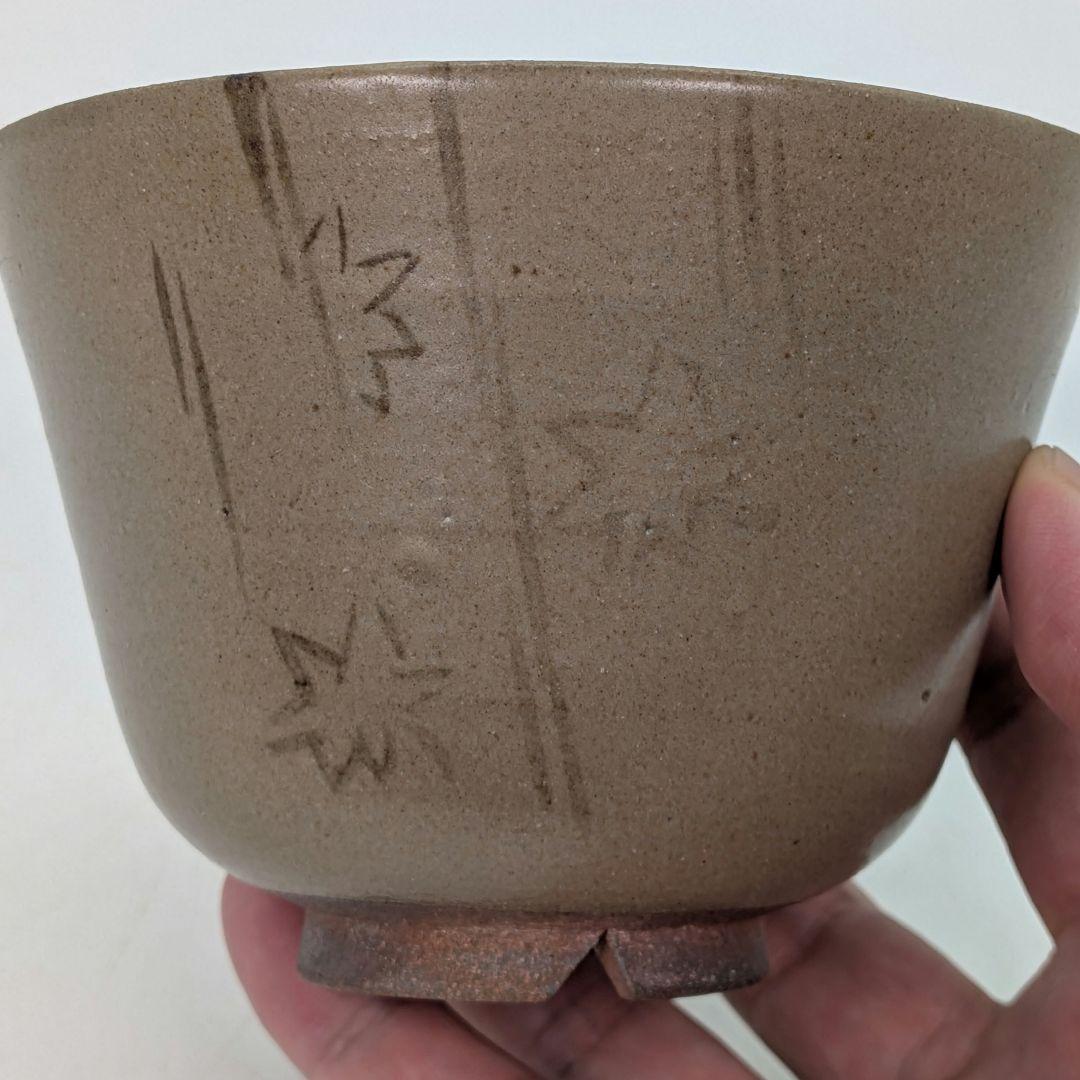 森香州？ 虫明焼 茶盌 抹茶碗 抹茶茶碗 茶道具 茶器 食器 在銘 鉄絵 切高台