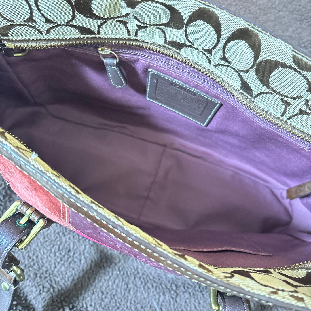 p*p様 COACH コーチ トートバッグ パッチワーク レザー キャンバス ス