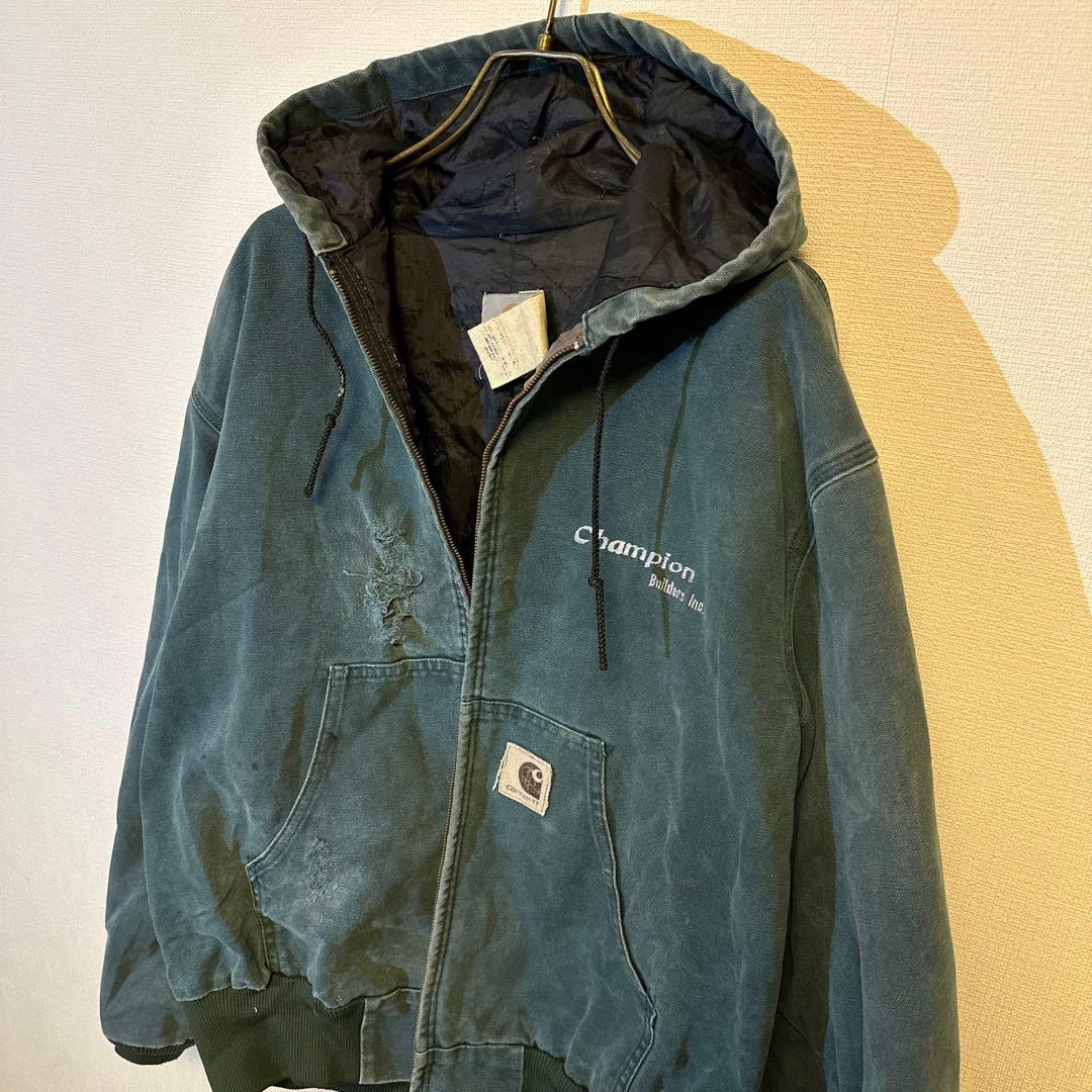 carhartt パーカー　カバーオール　ダメージ加工　90s 古着