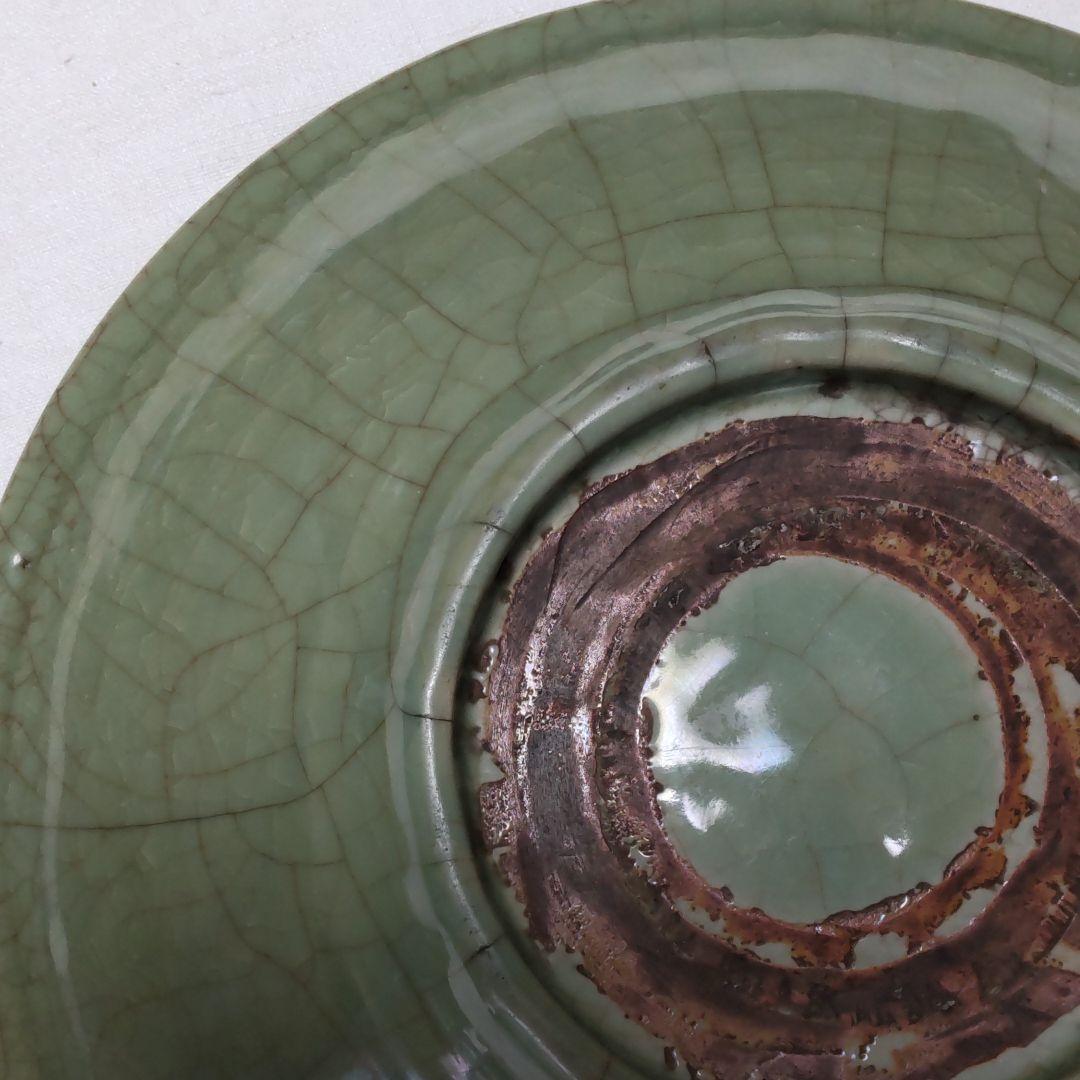 元～明、龍泉窯青磁大盤。