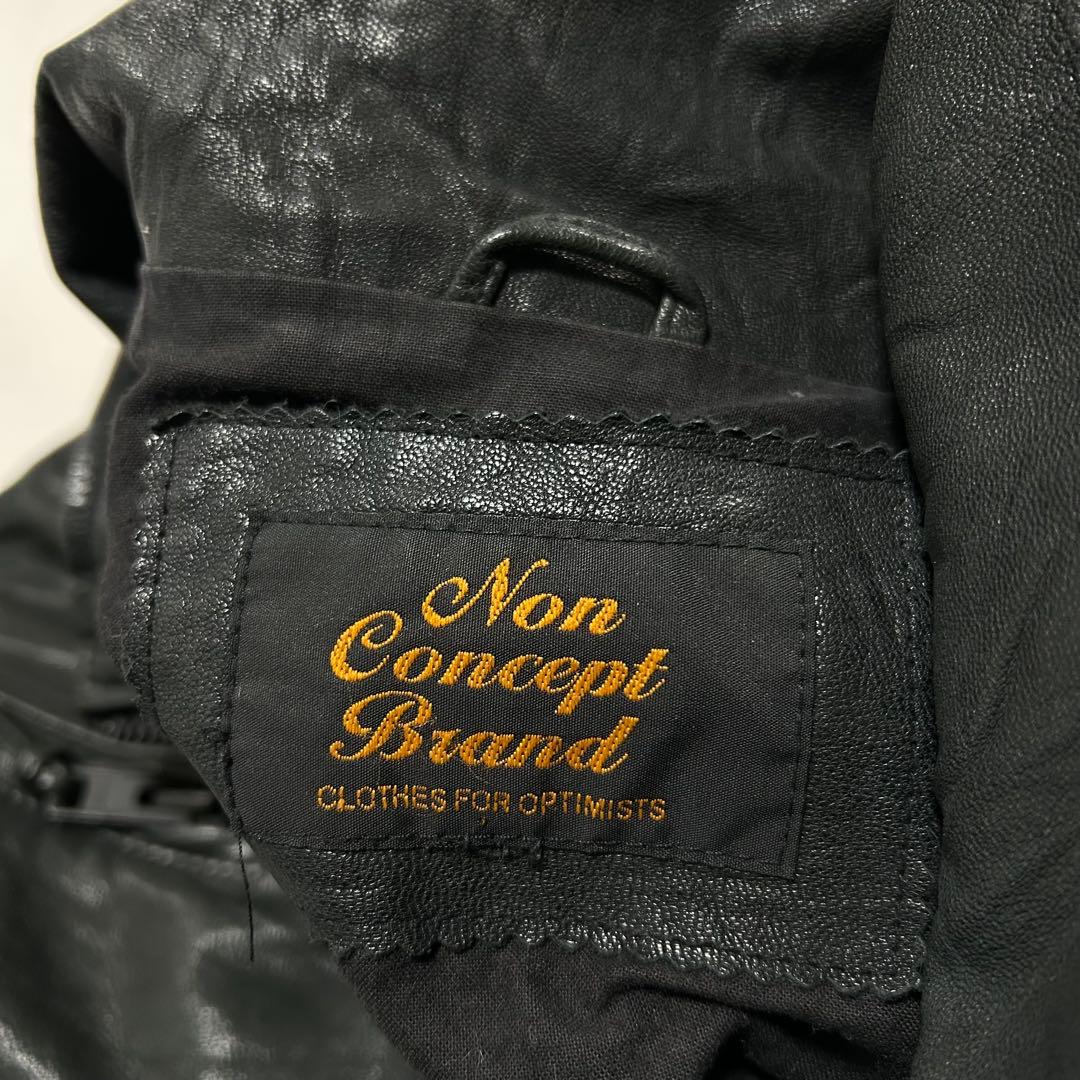 00s ゴートレザー 山羊革 シングルライダース ダブルジップ リブジャン