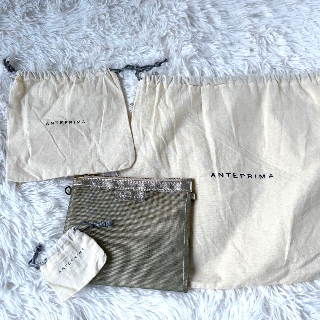 【お値下げ】極美品✨アンテプリマ ワイヤーバッグ ゴールド チャーム•ミニポーチ