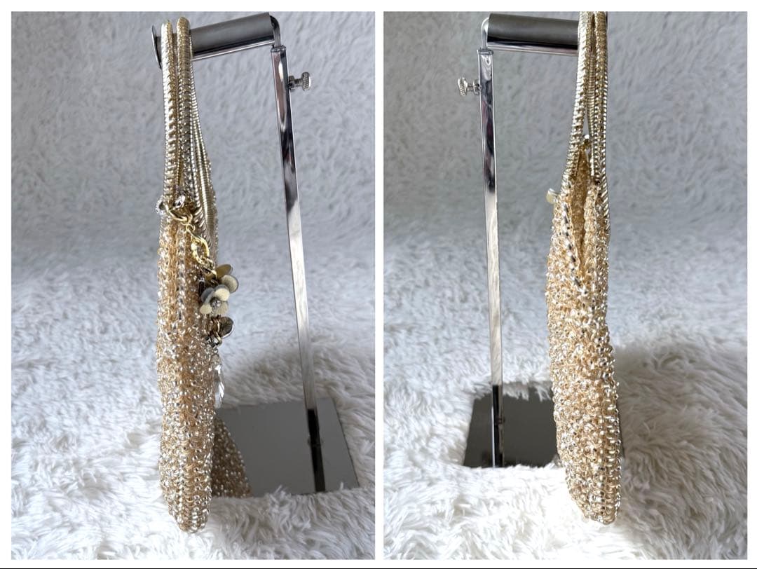 【お値下げ】極美品✨アンテプリマ ワイヤーバッグ ゴールド チャーム•ミニポーチ