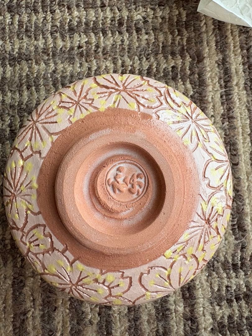 桜小紋　茶碗　和楽