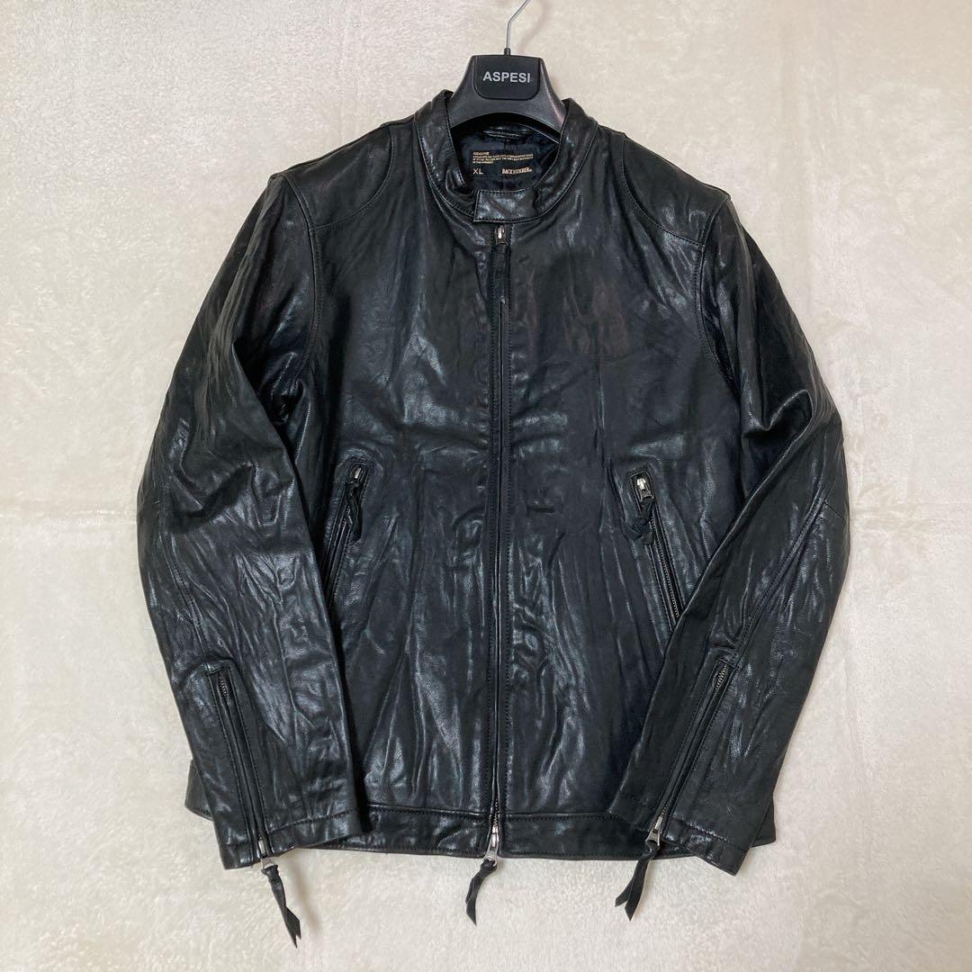 【美品】BACK NUMBER バックナンバー ゴートレザー ジャケット XL