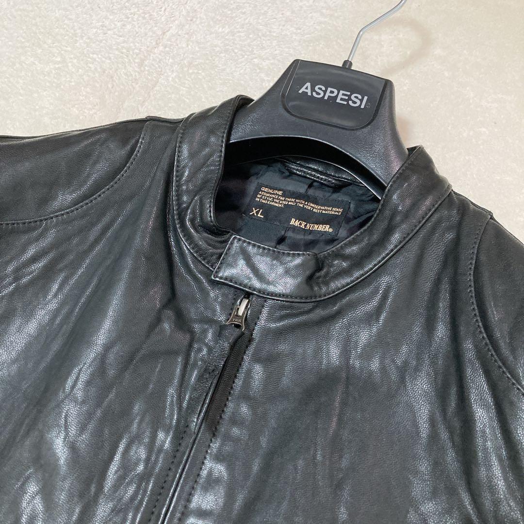 【美品】BACK NUMBER バックナンバー ゴートレザー ジャケット XL