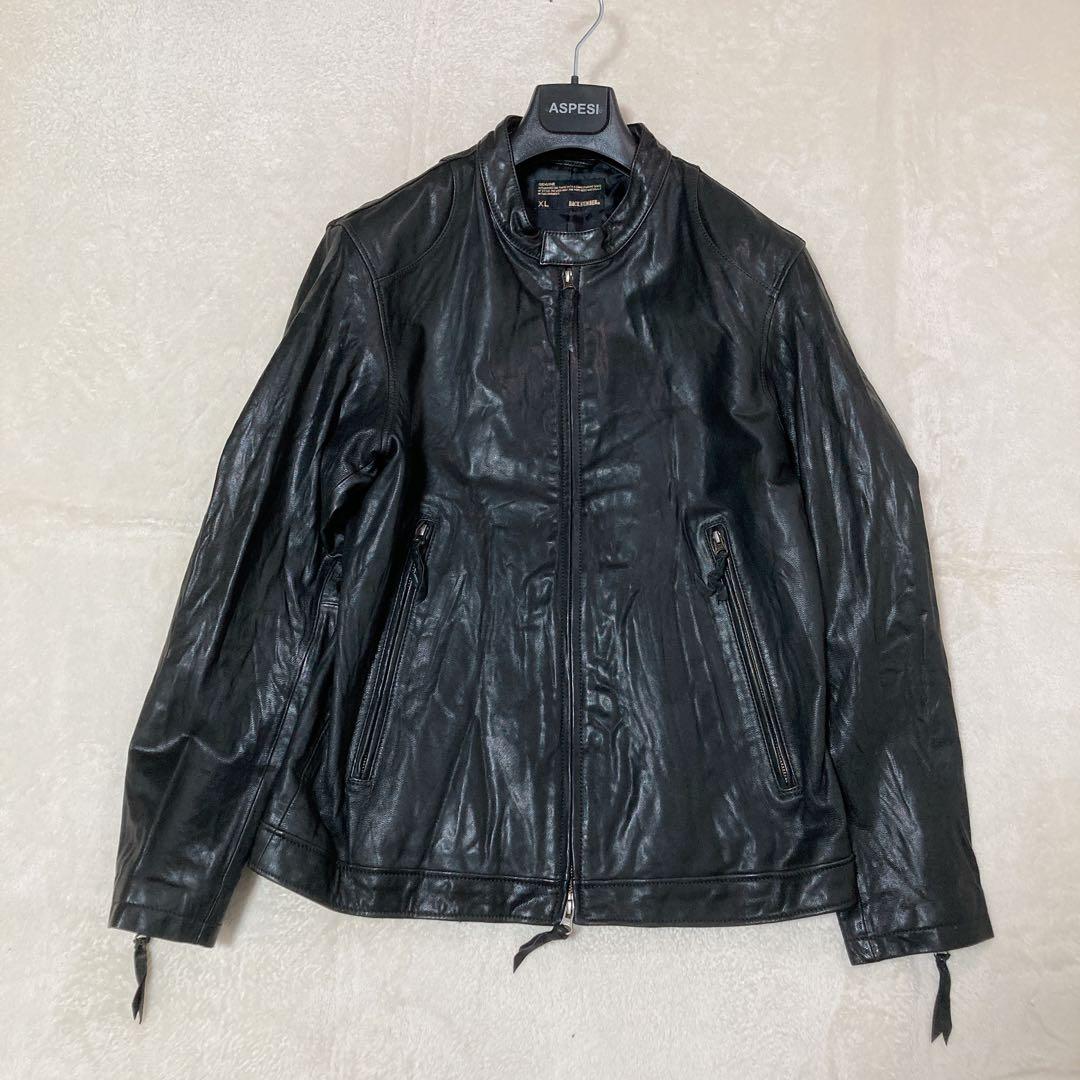 【美品】BACK NUMBER バックナンバー ゴートレザー ジャケット XL