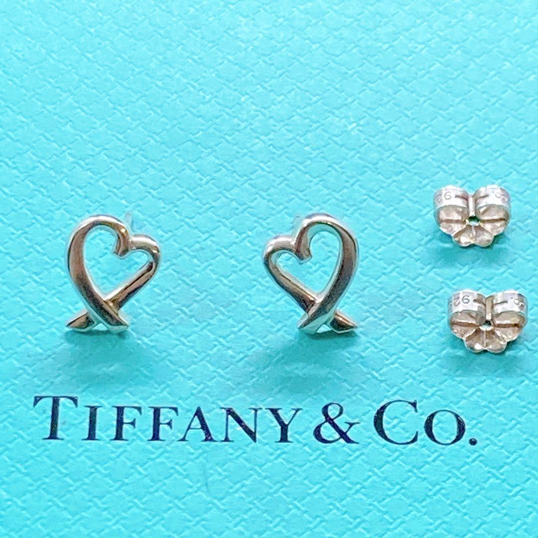 【美品】ティファニー ラビングハート ピアス 925 シルバー 両耳