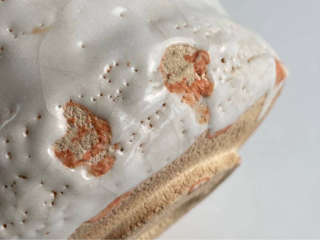 陶芸家　若尾利貞　志野　茶碗　志埜茶盌　志野焼　美濃焼　共箱　茶道具