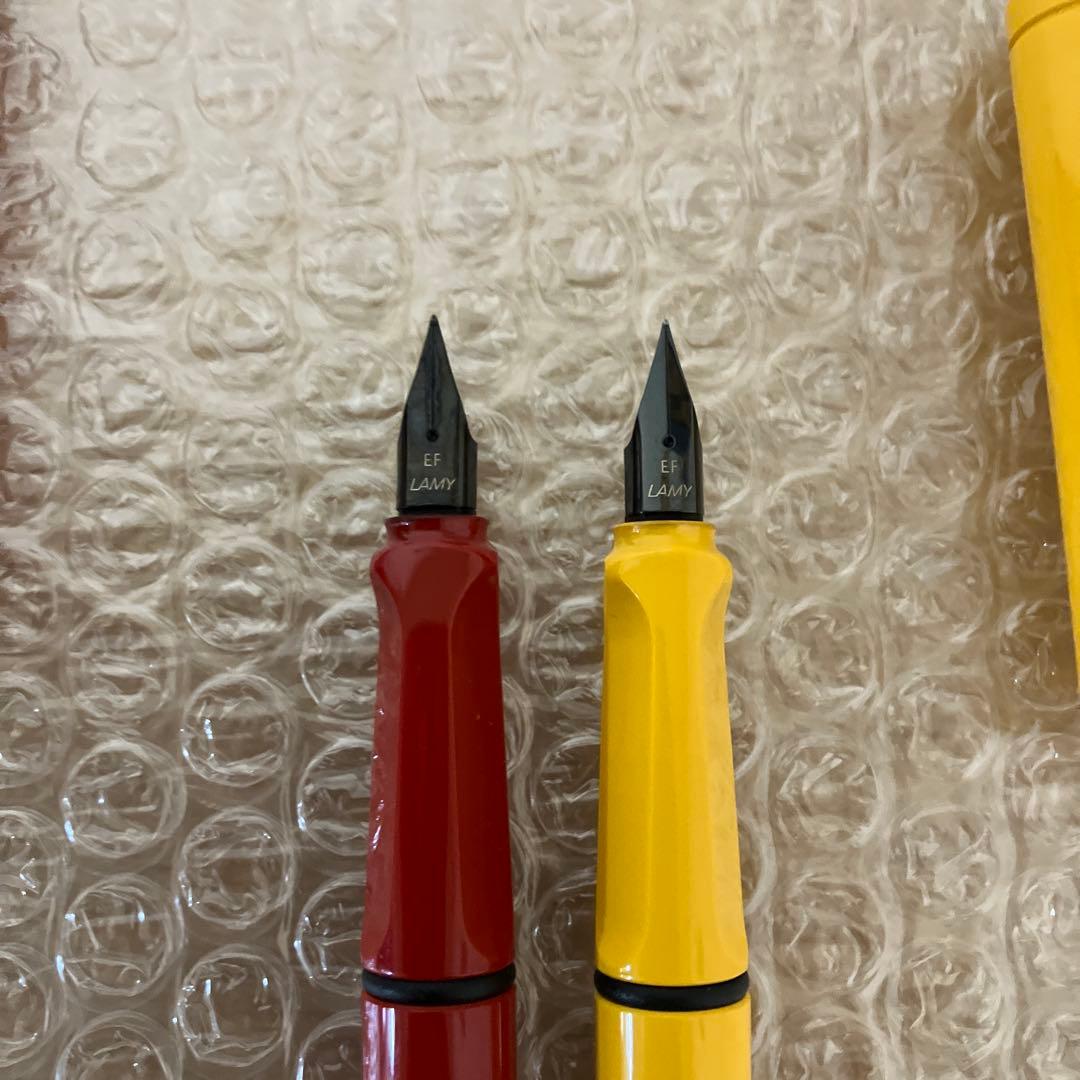 万年筆 旧タイプ LAMY Safari（赤／黄色） 黒クリップ　未使用品