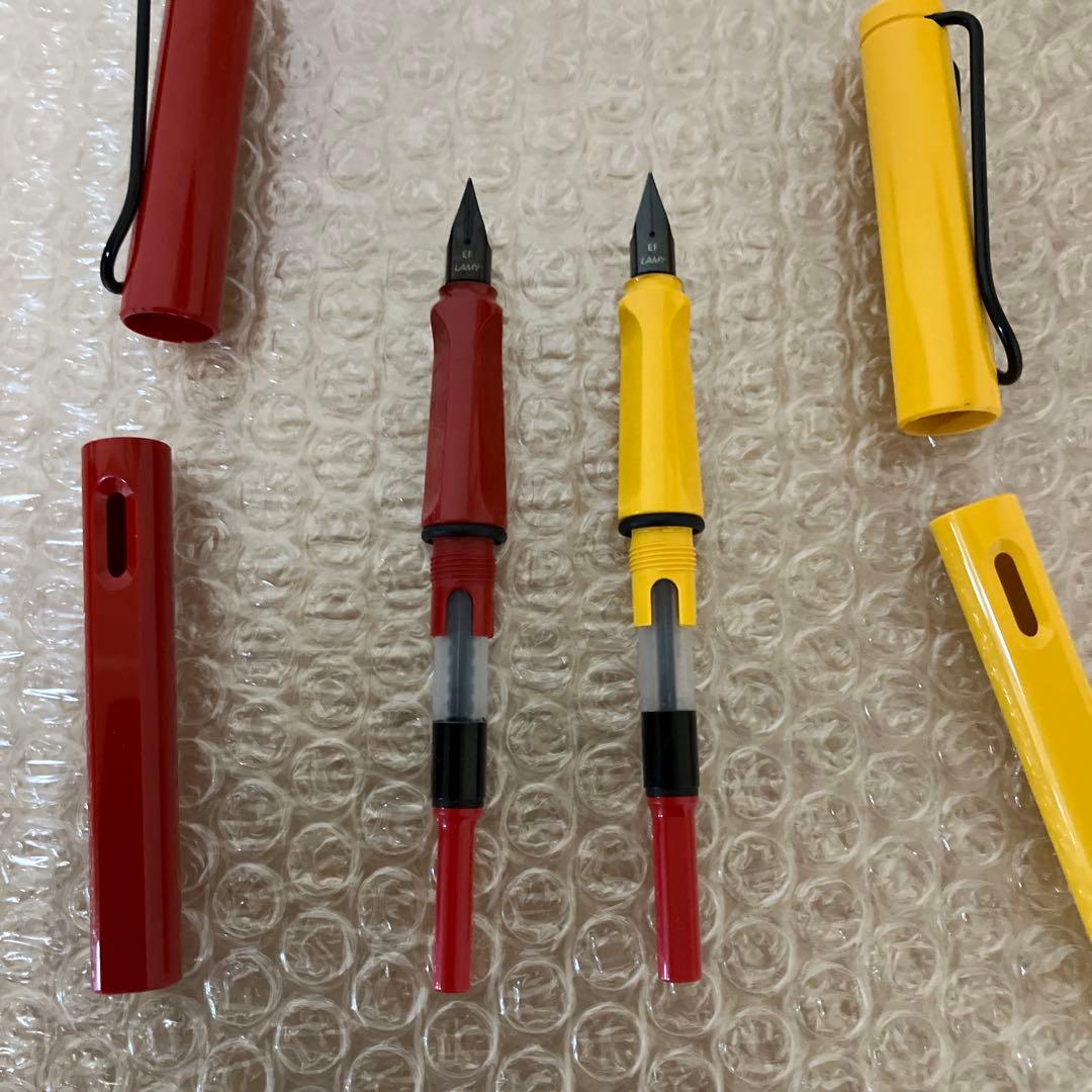万年筆 旧タイプ LAMY Safari（赤／黄色） 黒クリップ　未使用品