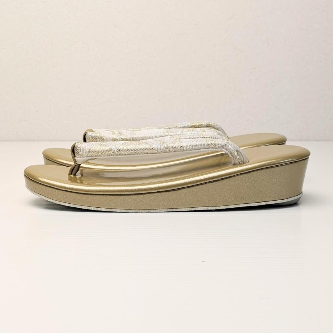 和装 草履バッグセット フォーマル 帯地 ゴールド フリーサイズ u25