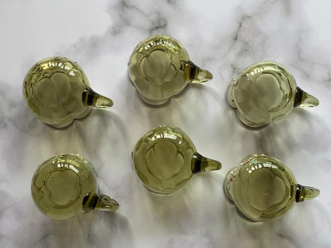 ✨特別価格✨エナメル絵吹きガラスカラフェ・リキュールグラスセットアンティーク