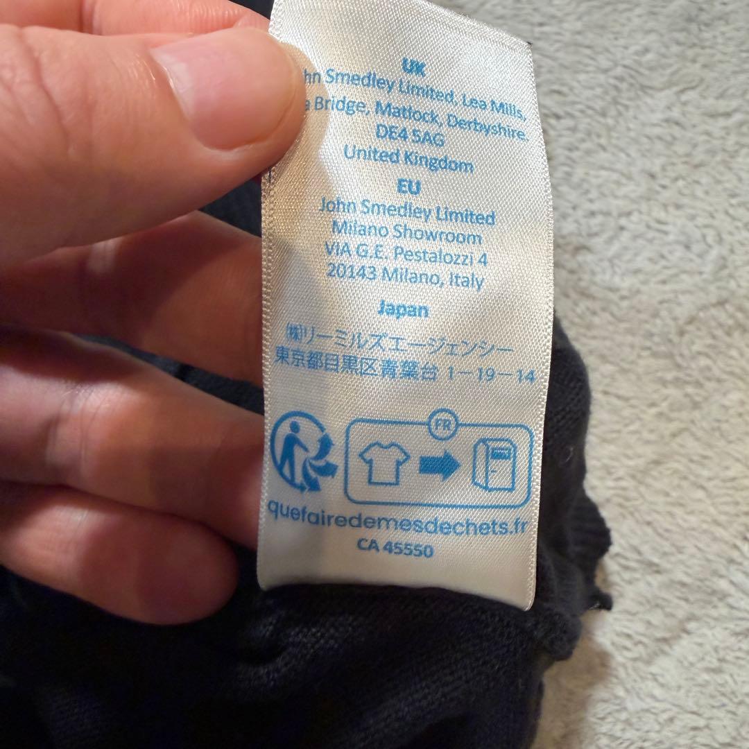 ジョンスメドレー　ニット　パーカー　フーディー　コットン　ブラック　Lサイズ