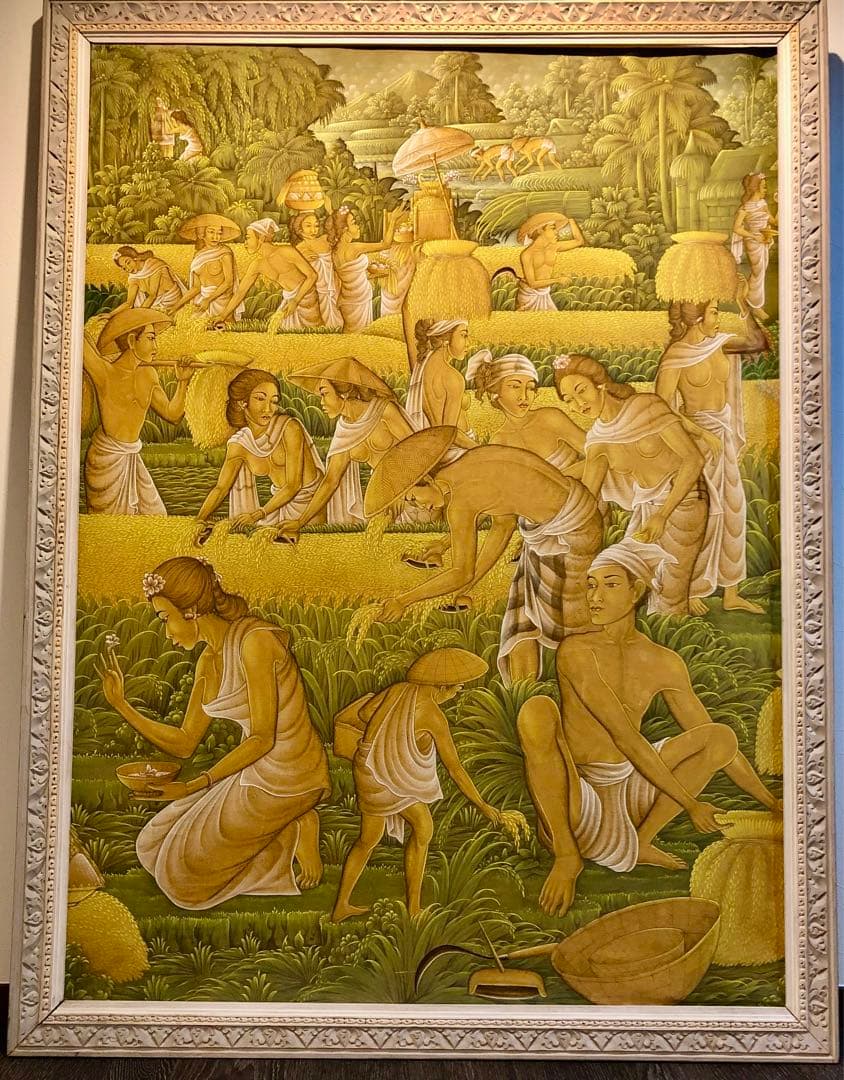 インドネシア　バリ島　細密画　149cm×112cm 著名作家　配送不可