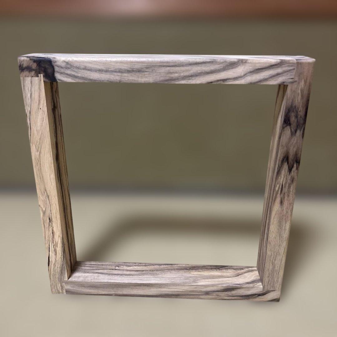 【茶道具】雄斎造　黒柿炉縁（共箱）★送料込★