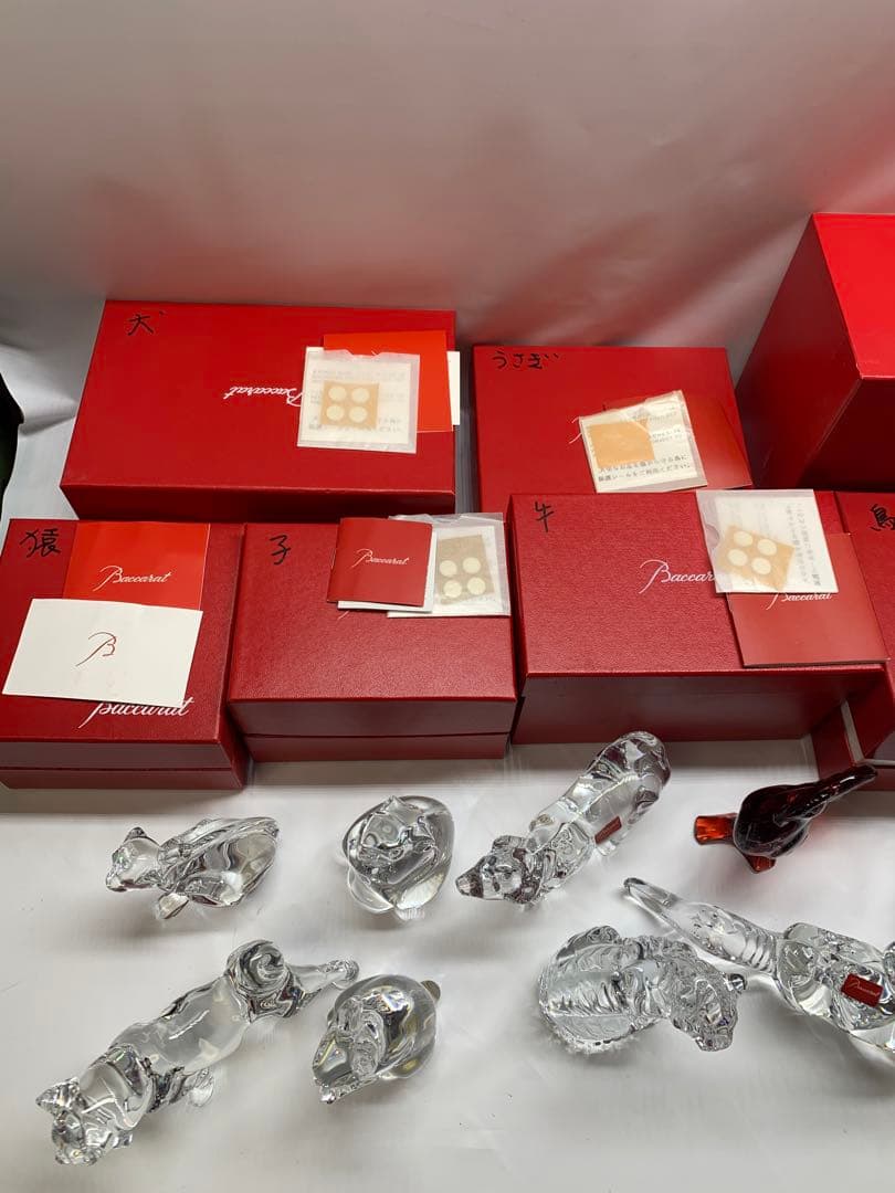 超美品　バカラ　十二支セット　クリスタルガラス 　干支の置物　12点セット箱あり