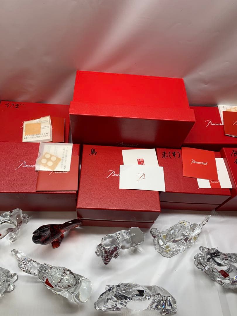 超美品　バカラ　十二支セット　クリスタルガラス 　干支の置物　12点セット箱あり