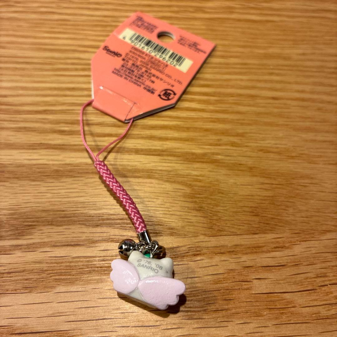 激レア　キティ　ストラップ　根付け　羽　エンジェル　ローズ　QUESTINA