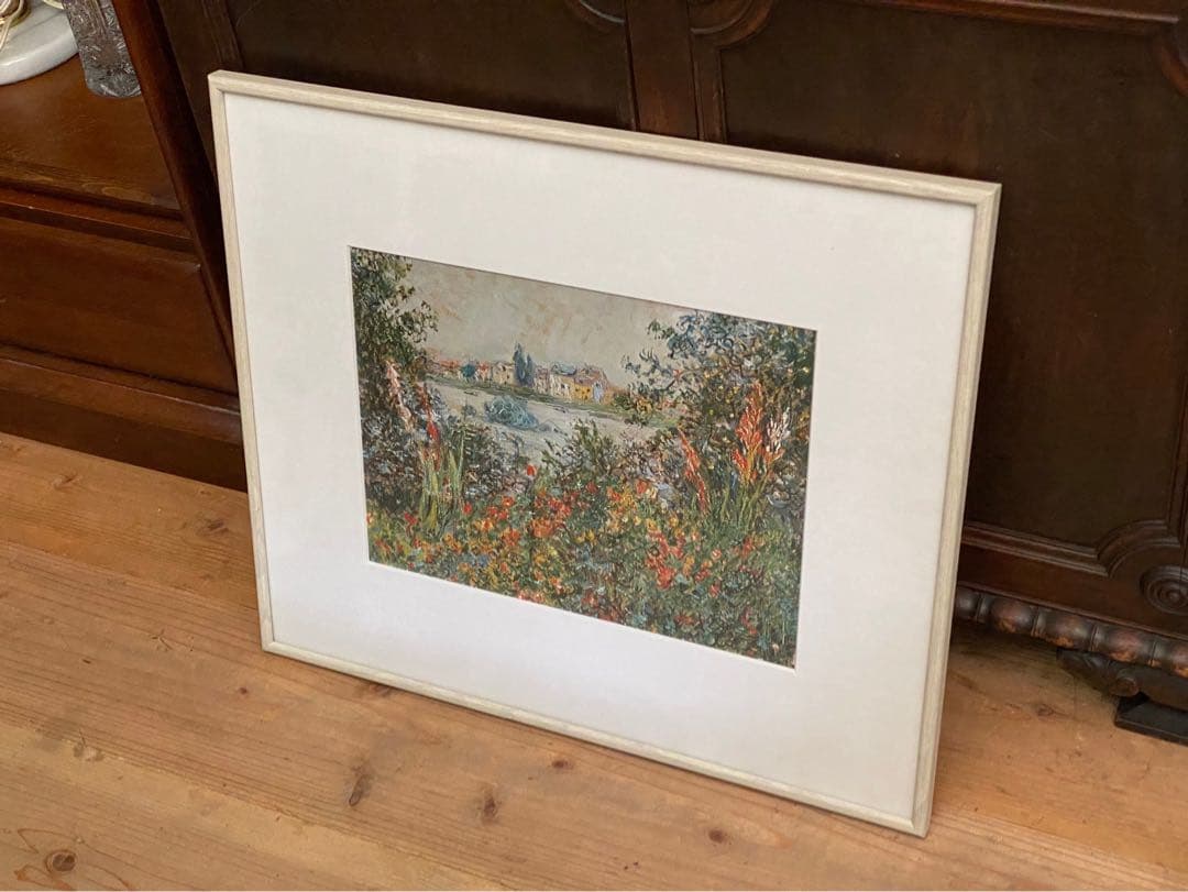 クロード・モネ ヴェトゥイユに咲く花 額縁 アート インテリア