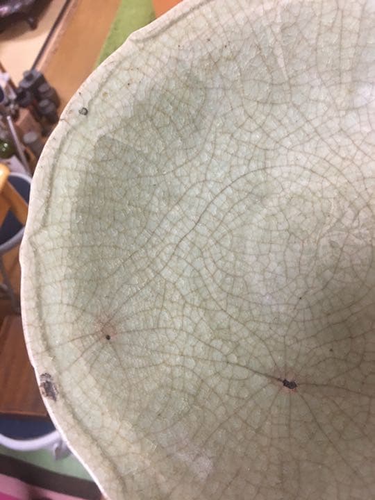 明代 龍泉窯大皿 青瓷 中国 古美術