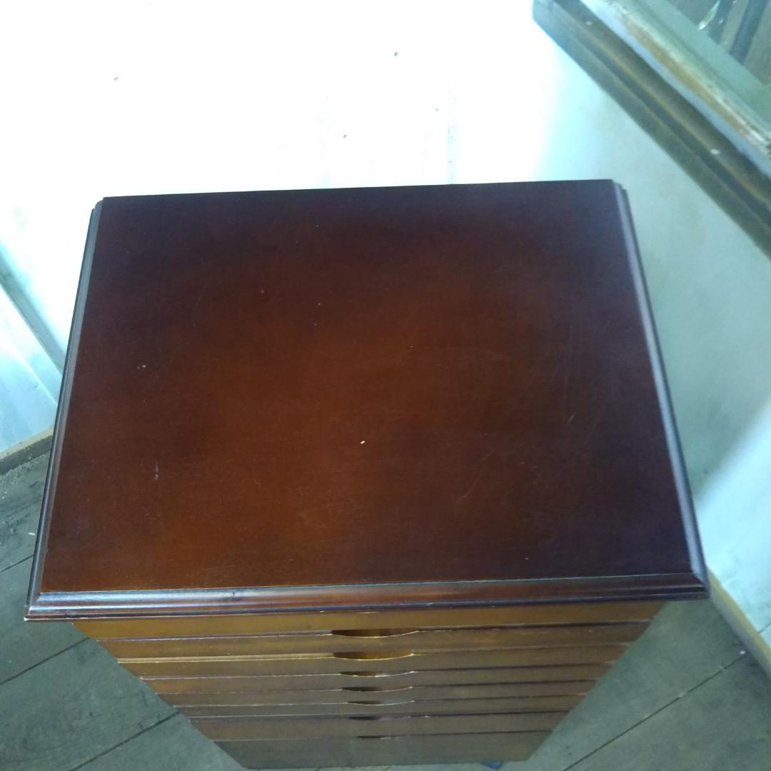 昭和レトロ　書類入れ　引き出し　キャスター付　収納　小物入れ　木製　アンティーク