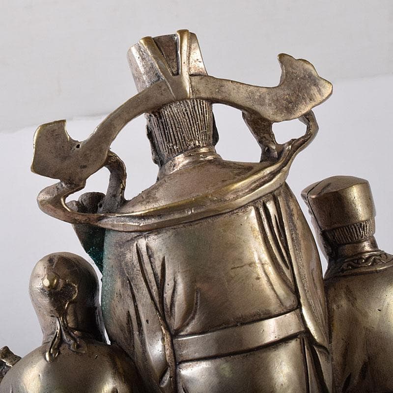 仏教美術　青銅古銅　福禄寿三星像　縁起物　置物　V　7833