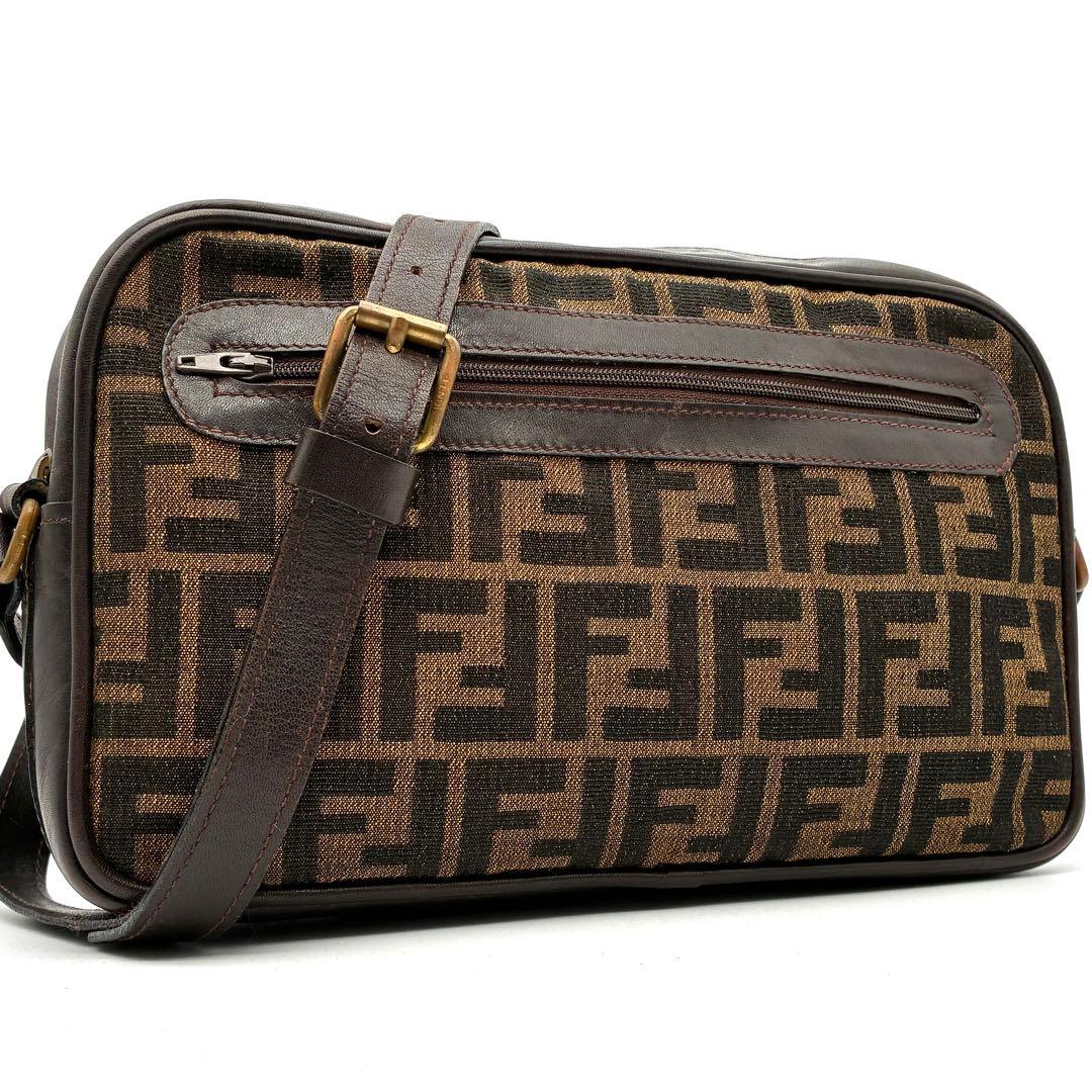 廃盤・正規品 フェンディ ショルダーバッグ ズッカ柄 FF ユニセックス 茶