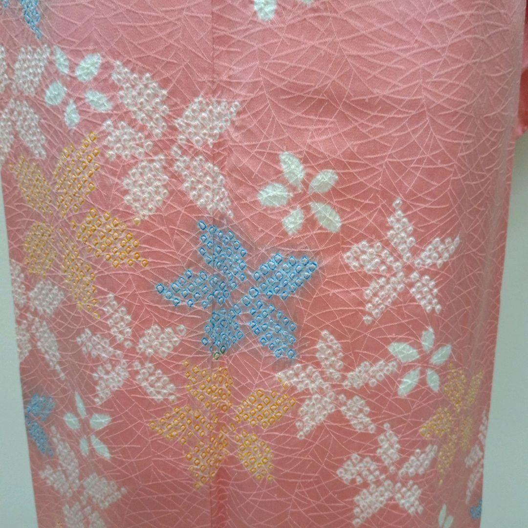 979　半額セール　正絹　三越お誂え　一つ紋　ピンク系　訪問着　4点フルセット