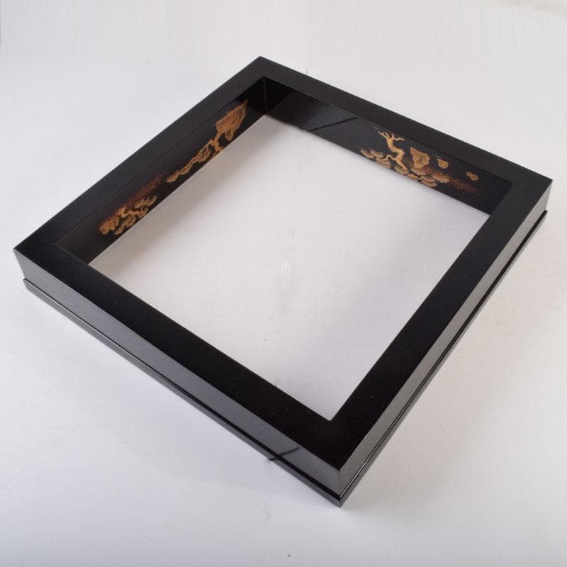 茶道具　輪島塗　組橋貞風作　老松蒔絵　炉縁　共箱　C　R9229B