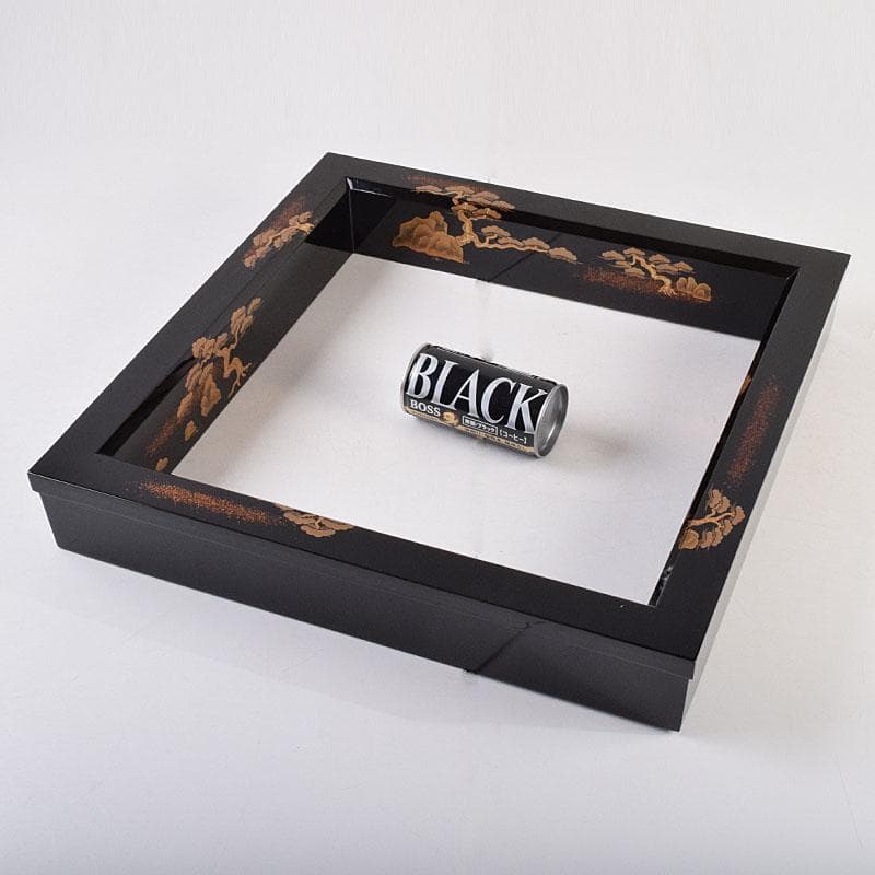 茶道具　輪島塗　組橋貞風作　老松蒔絵　炉縁　共箱　C　R9229B