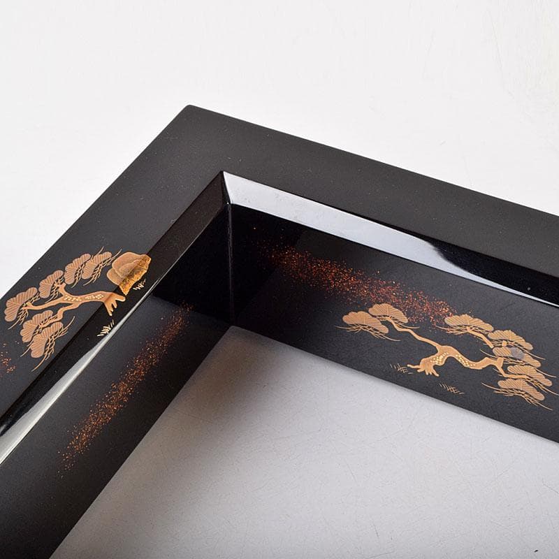 茶道具　輪島塗　組橋貞風作　老松蒔絵　炉縁　共箱　C　R9229B