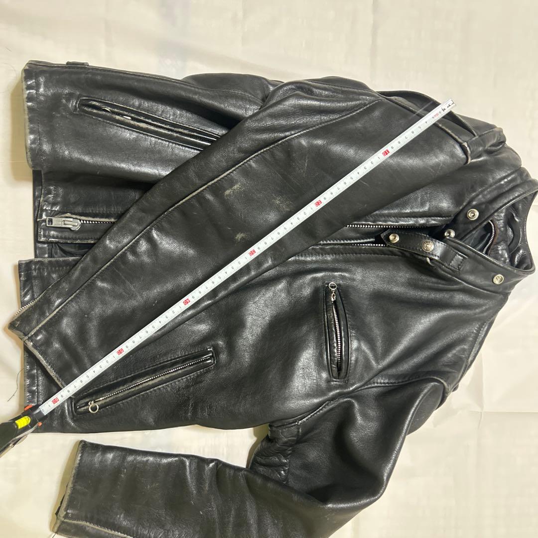 Schott ショット シングルライダース レザー 米国製 40 黒　中ボア無し