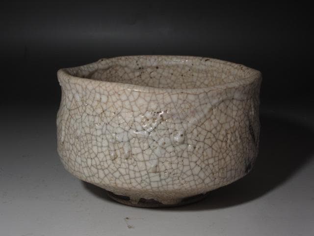 【safari】☆　古志野茶碗　野月　表千家　九代　了々斎の花押☆y377