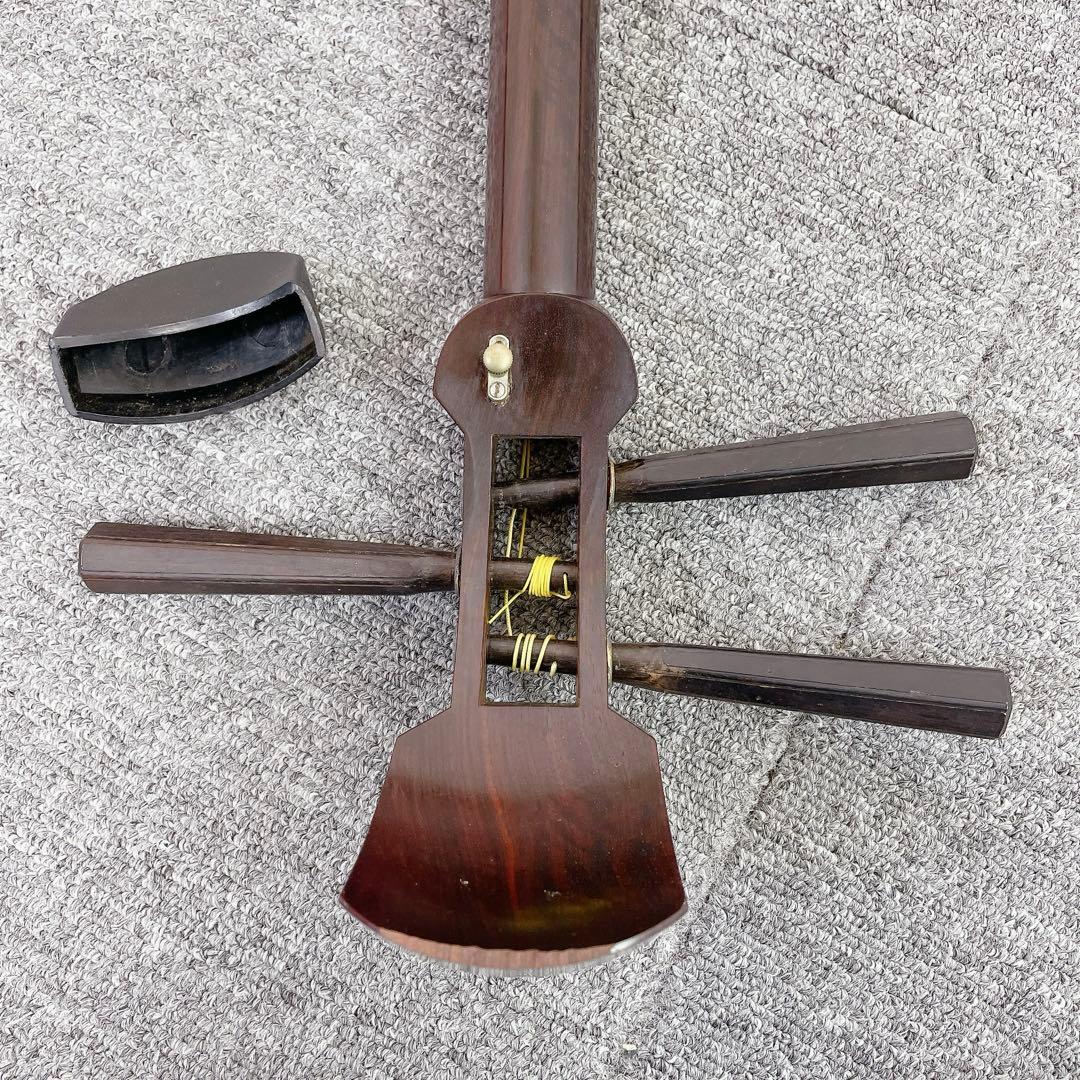 三味線 細棹 紅木 東さわり 丸打胴 一本溝 和楽器