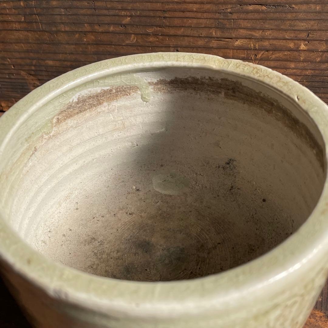 御深井三足香炉 江戸時代 御深井焼 古美濃 古瀬戸 灰釉陶器 骨董 古美術