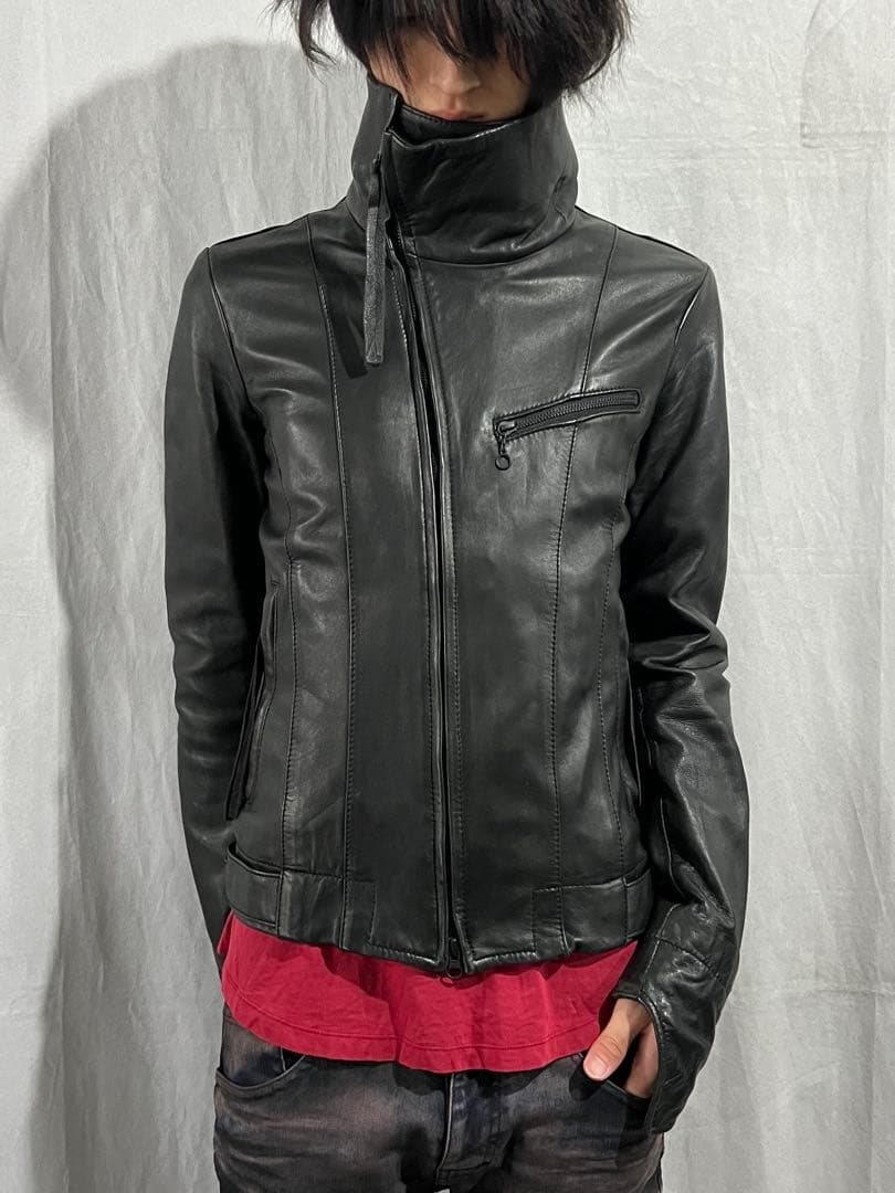 ジャケット・アウター \"EDGE RUPERT\" High-Neck Leather Jacket