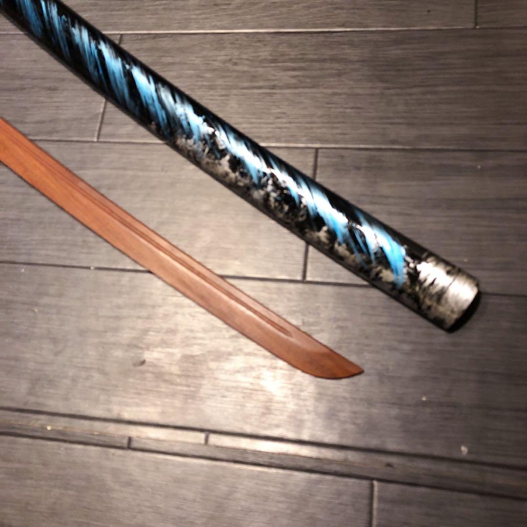 美品　高級模造刀　ローズウッド　木刀　鞘付き木刀　拵え　高級居合刀　白拵え