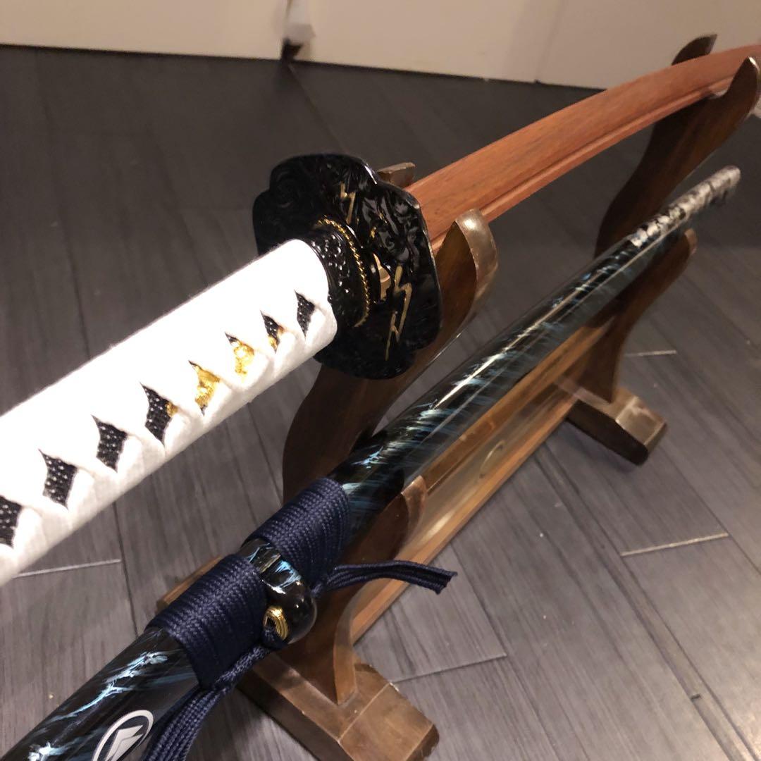 美品　高級模造刀　ローズウッド　木刀　鞘付き木刀　拵え　高級居合刀　白拵え