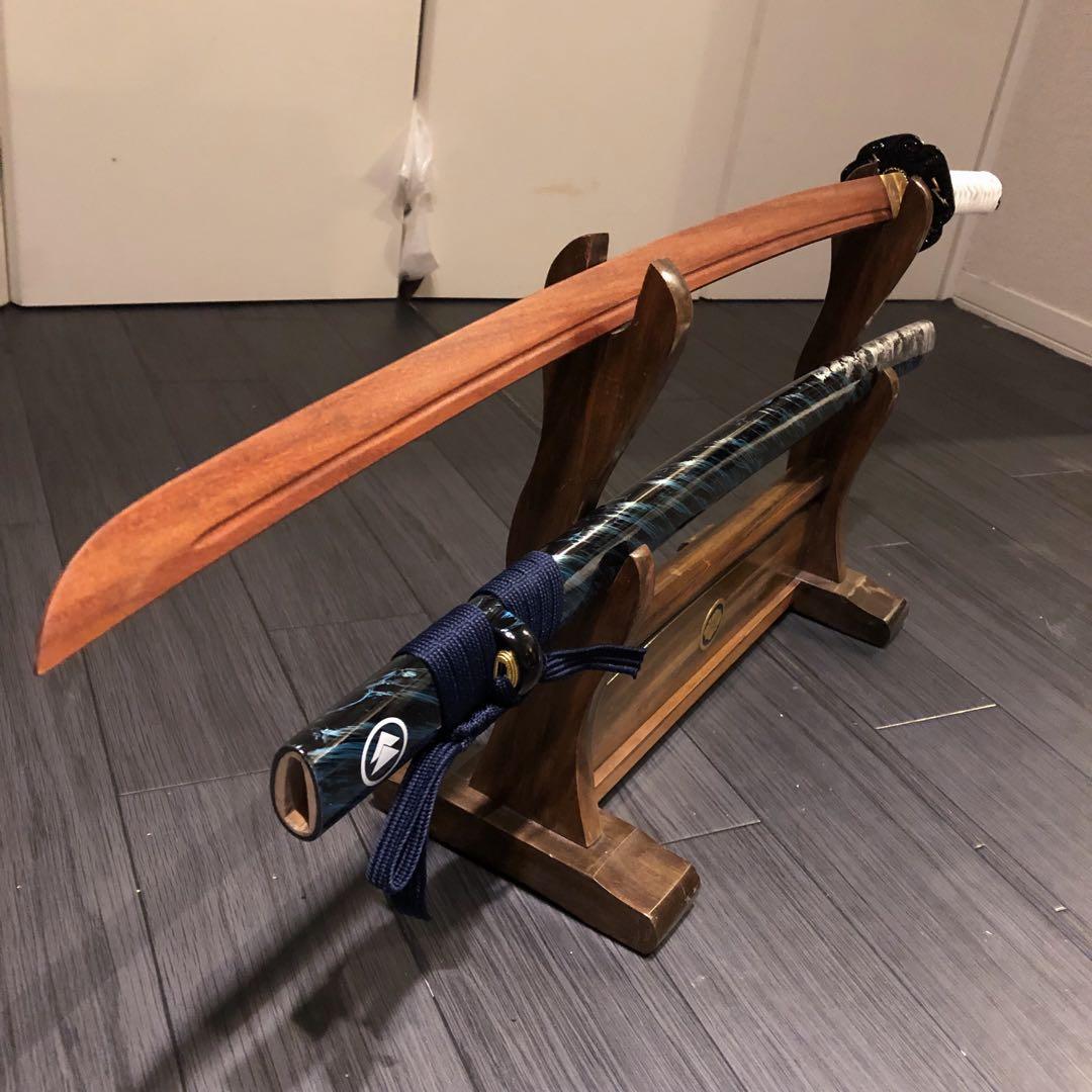 美品　高級模造刀　ローズウッド　木刀　鞘付き木刀　拵え　高級居合刀　白拵え