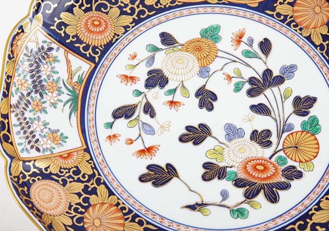 再値下げ　新品　有田焼　琳派古伊万里様式　盛皿　木箱入　直径31cm　其泉窯