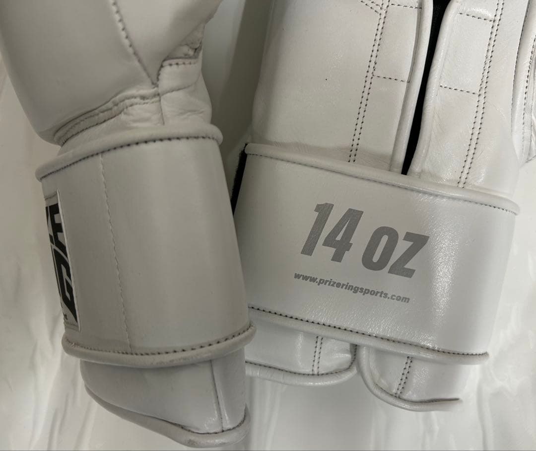 プライズリング　ボクシンググローブ　本革製 白14oz