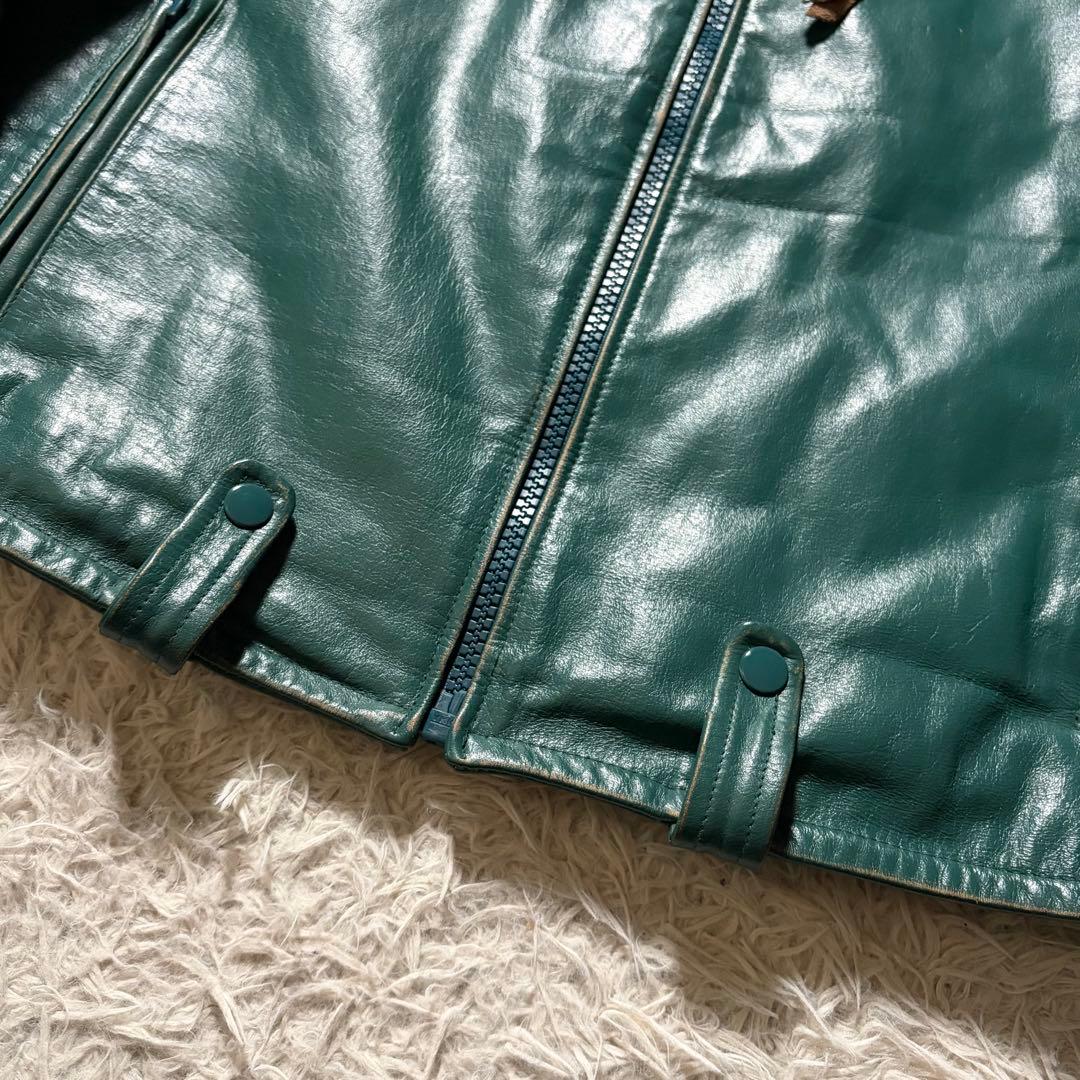 エ*ド様 希少カラー■schott ライダースジャケット　シングル　グリーン　本