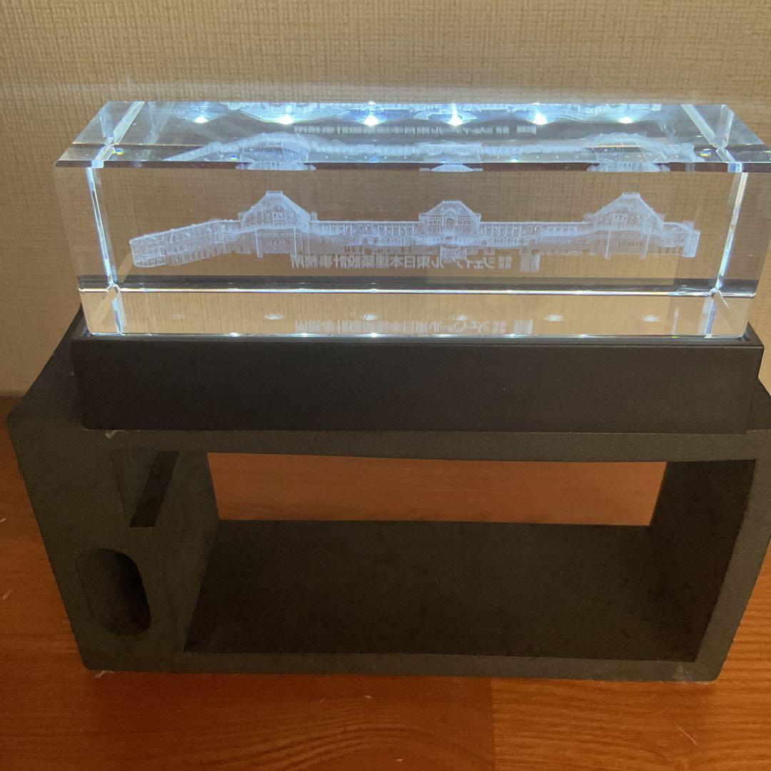 JR東京駅　限定LED付きクリスタルアート 立体彫刻