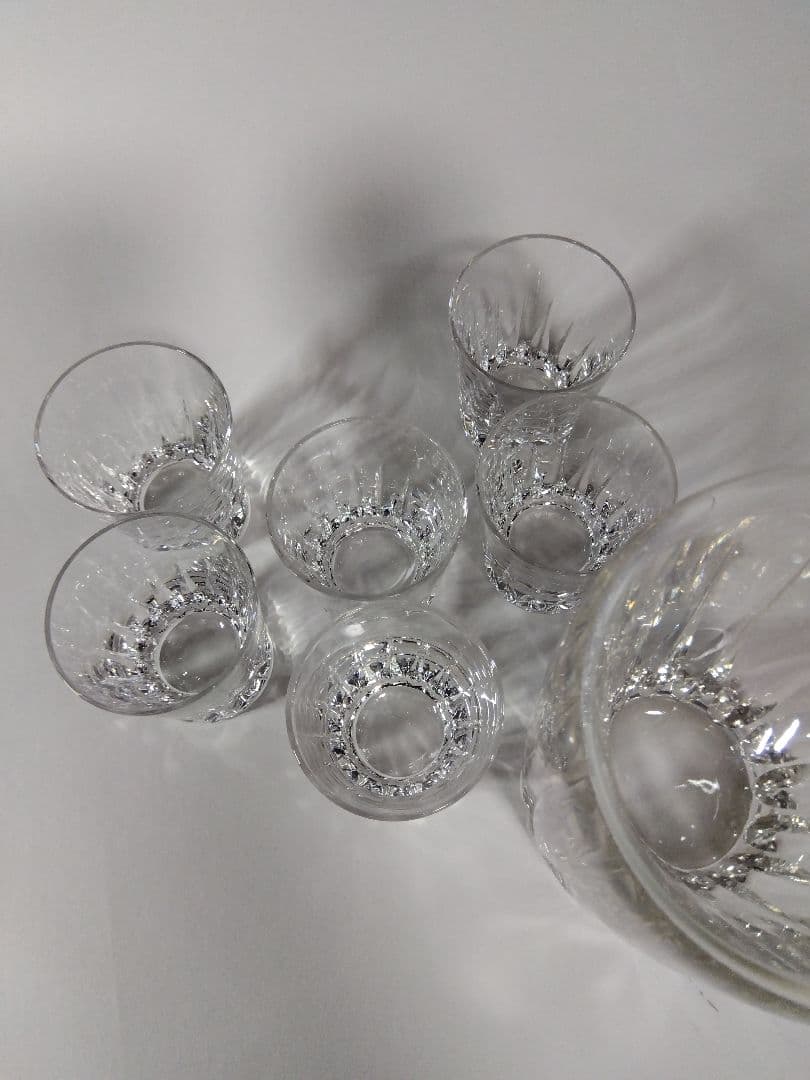 昭和レトロ　未使用　HOYAクリスタル　クリスタルデキャンタ＆ショットグラス