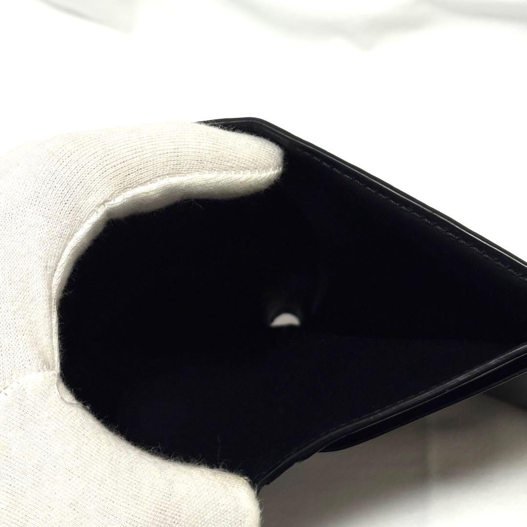 美品　LOEWE ロエベ アナグラム スリムコンパクトウォレット 二つ折り 黒