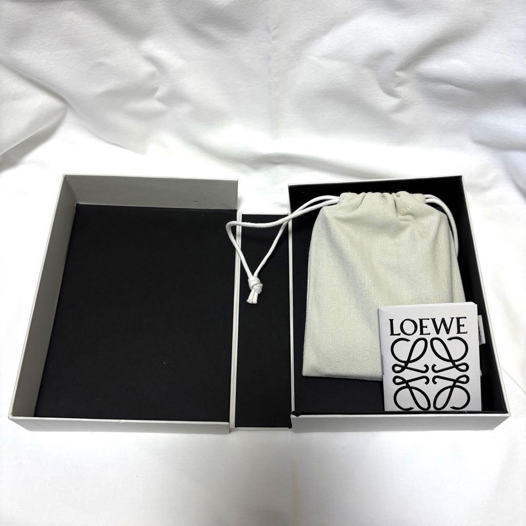 美品　LOEWE ロエベ アナグラム スリムコンパクトウォレット 二つ折り 黒