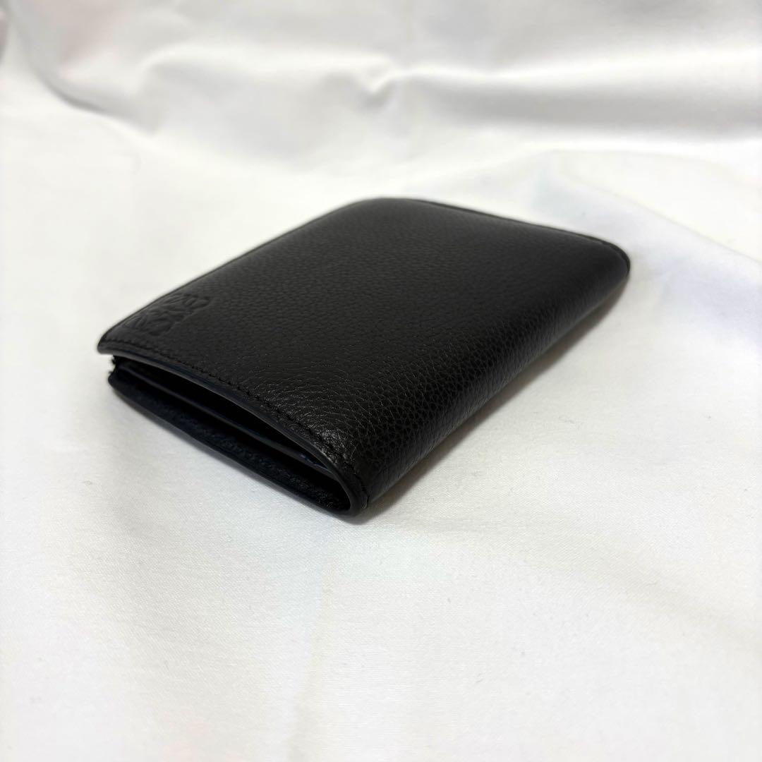 美品　LOEWE ロエベ アナグラム スリムコンパクトウォレット 二つ折り 黒