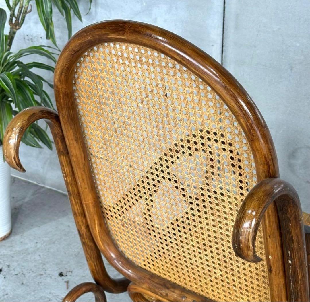 ꧁チワワ꧂ラタン ロッキングチェア　ヴィンテージ　送料込　アンティーク